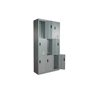 9 doors colourful metal clothes locker school lockers storage cabinet gym corridor factory storage