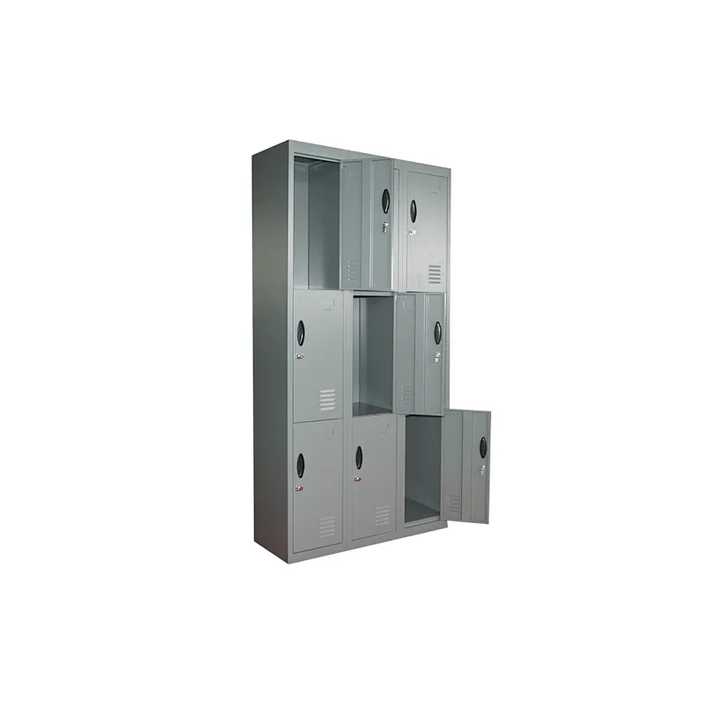 9 doors colourful metal clothes locker school lockers storage cabinet gym corridor factory storage