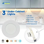 Ultra-Slim 5CCT 3in LED Cabinet Lights Decoration Lamp DC12-24V Under Cabinet Led Light with Down Shade for Kitchen & Closet