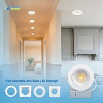 ETL Certificated 4 Inch Round/Square Shape Trim Selectable LED Downlight Indoor Home Office Ceiling Light with 5years Warranty