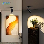 Black Modern IP44 Hotel Use Surface Mounted 20W 5CCT Aluminum Zoomable LED Wall Spotlight