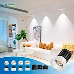 ETL 3Inch COB Indoor 12W/15W/18W Trims Selectable Anti Glare LED Downlights 5CCT Slim Recessed and IP54 for Wet Location