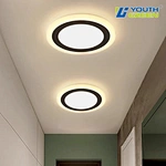 Low Profile Flush Mounted Night Light 2000K 24W+3W 5CCT Round Ceiling Light LED Panel Light for Bedroom Living Room Kitchen