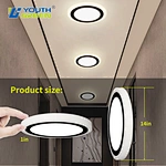 2025 New Arrivals Flush Surface Mount 14 Inch 5CCT 24W LED Ceiling Light with Night Light 2000K 3000K RGB for Living Room
