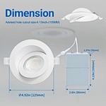 360 Degree Adjustable Aluminum Housing 3 4 6 Inch 3CCT 5CCT Canless Gimbal Recessed LED Downlight for Home