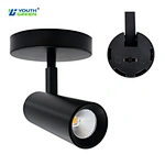 12W Black AC120V 5CCT Surface Mounted Wall Spotlights Beam Angle Adjustable Ceiling Light LED Aluminum Downlight for Showroom Background Wall
