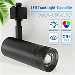 20W-15W-10W Switchable Rotatable5CCT Spotlight Zoomable  Focus Track Light Commercial Track Light, Switchable COB LED Chip