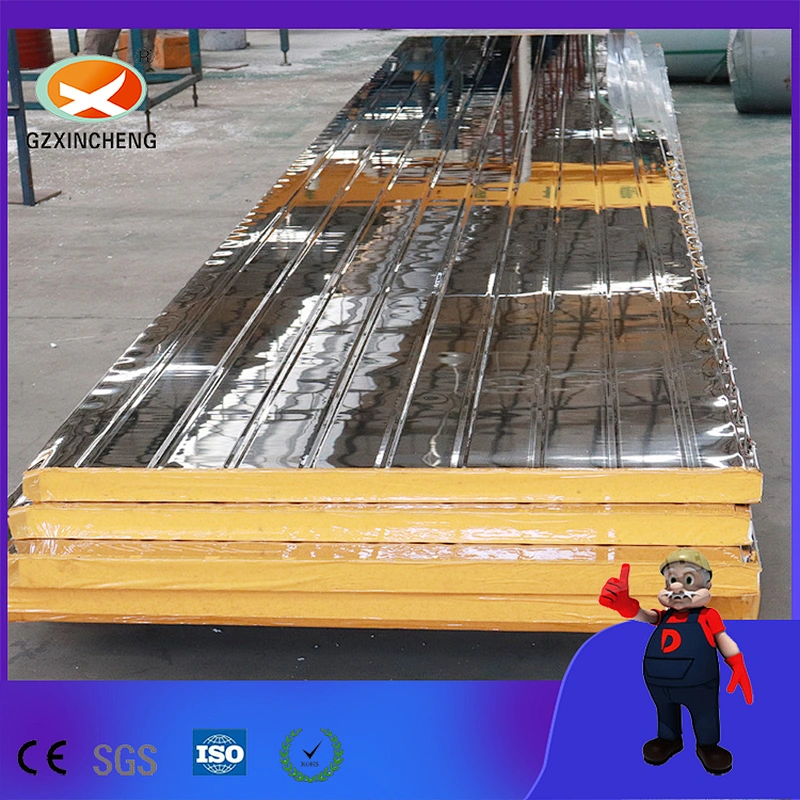 Material de construcción de aislamiento de temperatura Panel sándwich de lana de roca para cámara fría del fabricante