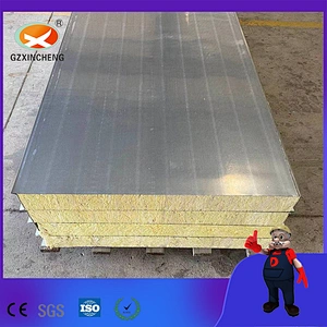 Material de construcción de aislamiento de temperatura Panel sándwich de lana de roca para cámara fría del fabricante