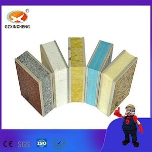 Materiales de construcción directamente nuevos de fábrica Aislamiento térmico de pared exterior Paneles de pared sándwich decorativos de EPS / lana de roca