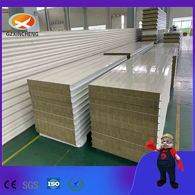 100mm Rock Wool Light Weight Fireproof Sandwich Wall Panel for Prefab Warehouse