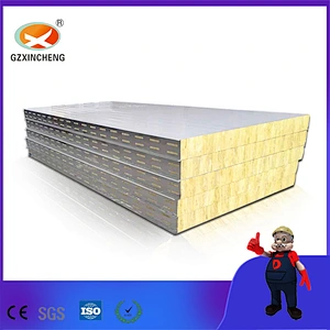 Material de construcción de aislamiento de temperatura Panel sándwich de lana de roca para cámara fría del fabricante