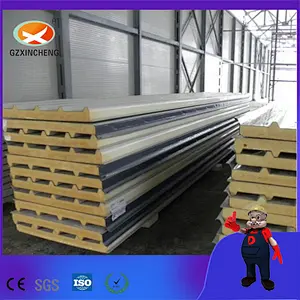 100mm Rock Wool Light Weight Fireproof Sandwich Wall Panel for Prefab Warehouse