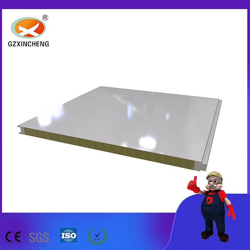 Metal Curtain 50mm Wall PU Sealing Rock Wool Sandwich Panel for Sale