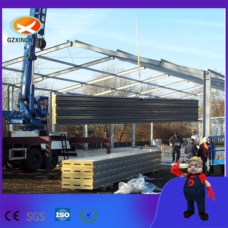 Material de construcción 50 mm Pu / PIR poliuretano panel sándwich aislante de calor coldroom