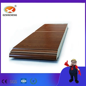 Fingerproof Wooden Double PVC Golden Oak PU Sandwich Sectional Garage Door Panel