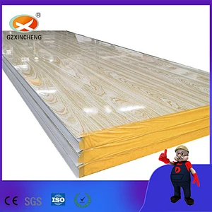 Paneles sándwich de color de grano de madera