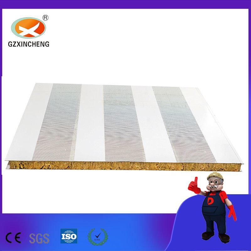 Panel sándwich de absorción acústica de lana de roca