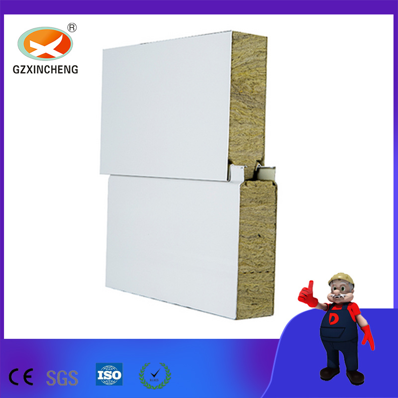 Fire Resistant Color Steel Rock Wool Sandwich Panel for Partition