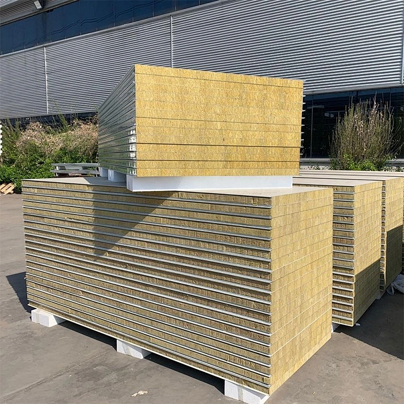 50mm Thickness Rock Wool Wall Insulation Sandwich Panel