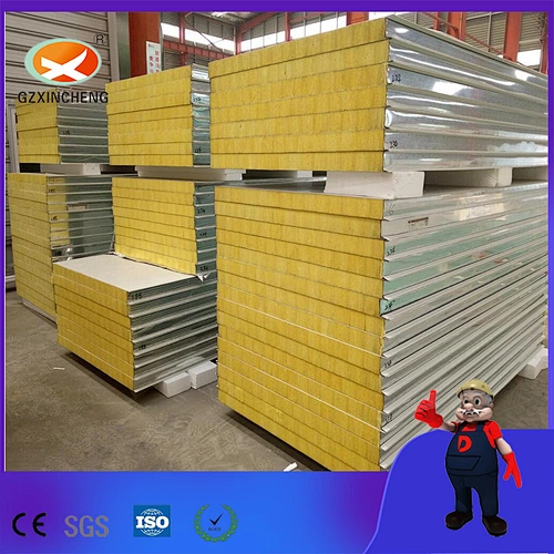 0.4/0.5/0.6mm Color Steel Rock Wool Sandwich Panel
