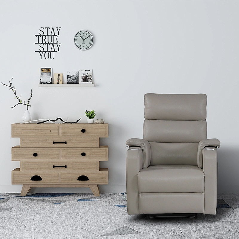 Modern Style Power Recliner White Fabric Living Room Single Sofa Chairs