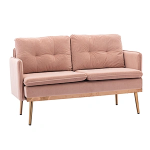 Wholesale the latest design sofa set living room furniture 1+2 Pink stainless steel foot studio sofa