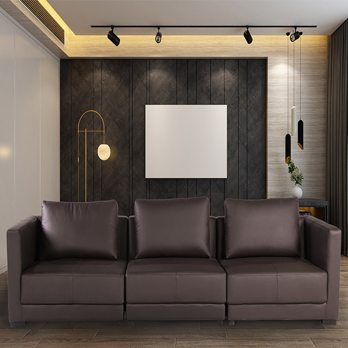 Factory supply attractive price sectional leather sofa living room recreational sofa