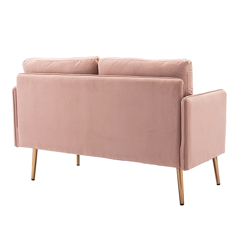 Wholesale the latest design sofa set living room furniture 1+2 Pink stainless steel foot studio sofa