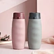 pure color camping running sports bottle silicone folding blank water bottles