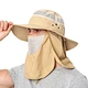 Wide brim sun hat with mask and hat