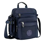 Men nylon Shoulder Bag Travel Handbags Multifunction Messenger Bags Solid Zipper Top-handle Pack Casual Crossbody Bags
