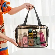 Cosmetic bag Portable pvc large capacity portable transparent waterproof cosmetics wash bag Multi functional storage bag
