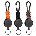 Woven Color Black Bouncable Retractable ABS High Bouncable Mountain Buckle Anti-Theft Keychain