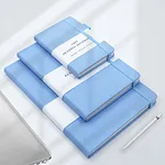 100 GSM Custom Logo Printed 160 Pages A6 A5 B5 PU Leather Notebook Cover
