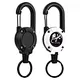 Backpack Key Chain Belt Back Clip Easy to Pull Convenient Spring Buckle Black Automatic Expansion Buckle Easy Heavy Duty Carabiner Badge Holder Keychain