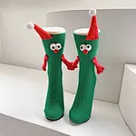 High Quality Couple Magnetic Holding Funny 3D Doll Hand in Hand Sock for Women Men Custom Christmas Socks