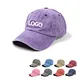 Cotton 6 Panel Buckle Women and Mens Baseball Caps Distressed Dad Hat
