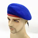 Custom Style Beret Cap Hat with Leather Cotton Binding