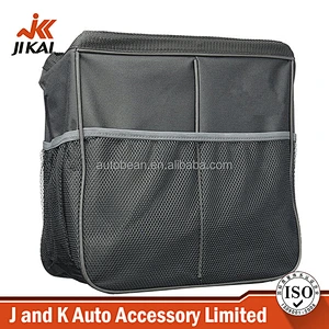Car garbage bag can storage 3 side pockets backseat organizer