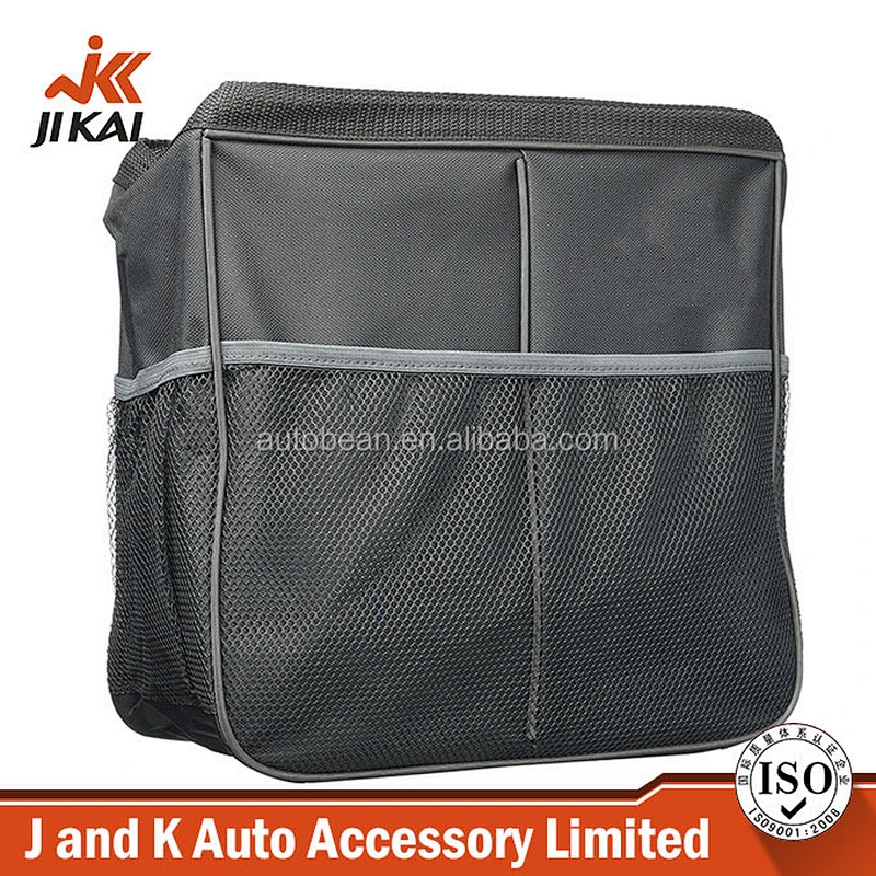 Car garbage bag can storage 3 side pockets backseat organizer