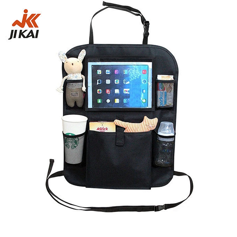 Hanging organizer kids rear car back seat organizer with tablet viewer