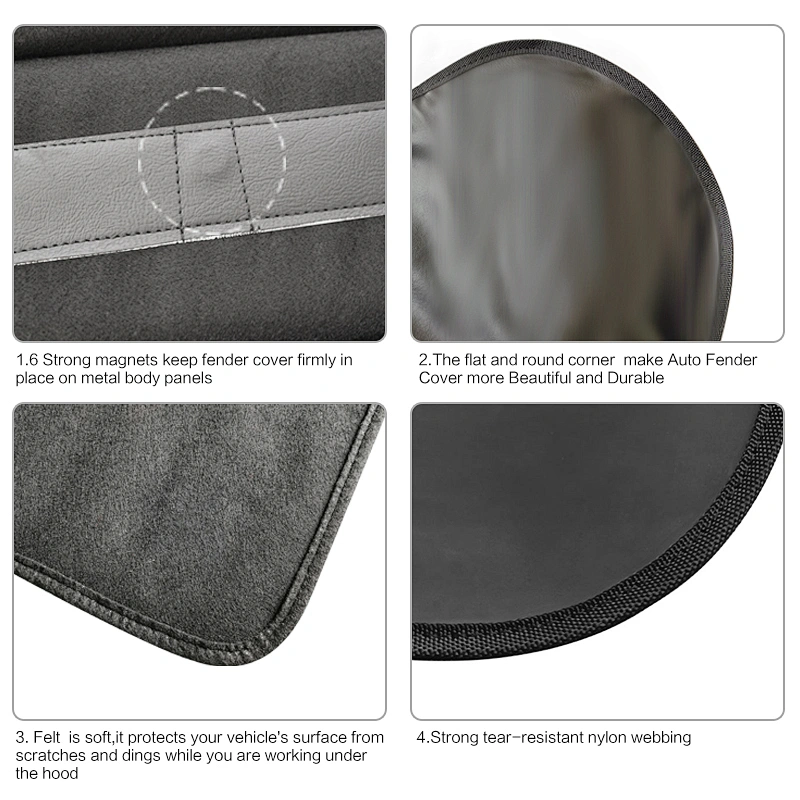 2021 vinyl with felt auto fender cover with magnets