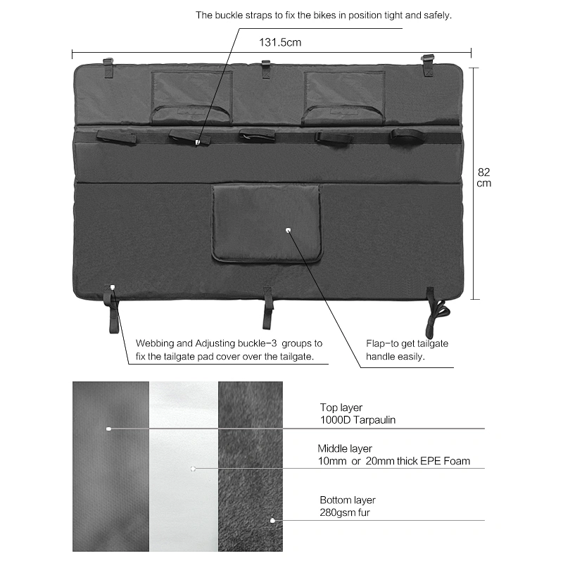 Tailgate bike pads