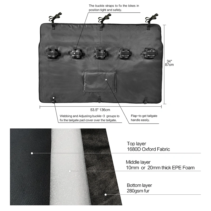 Tailgate bike pads