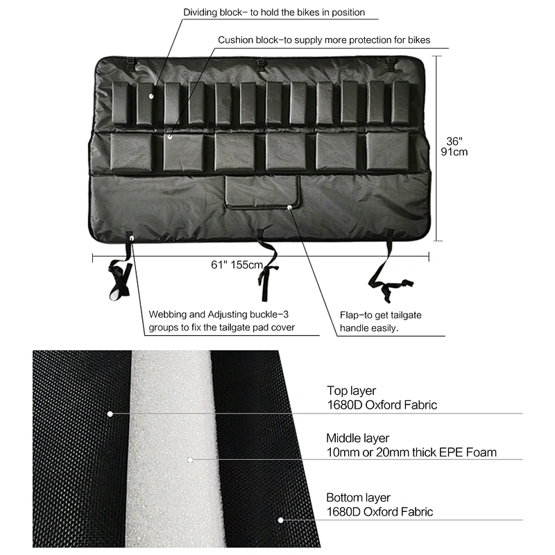 Tailgate bike pads