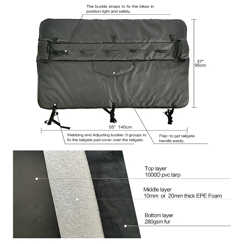 Tailgate bike pads