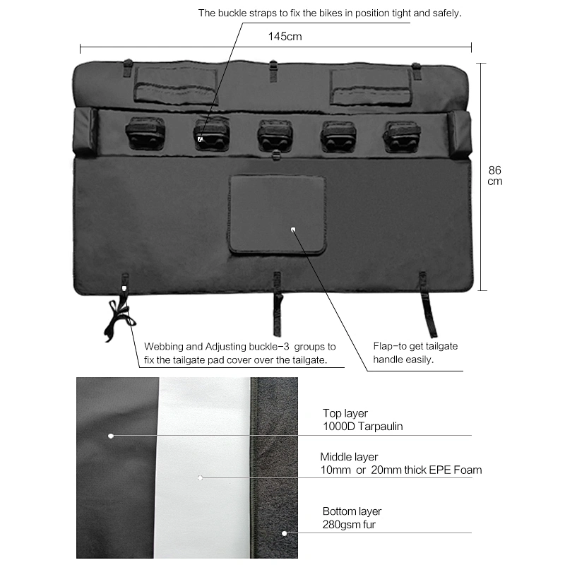Tailgate bike pads