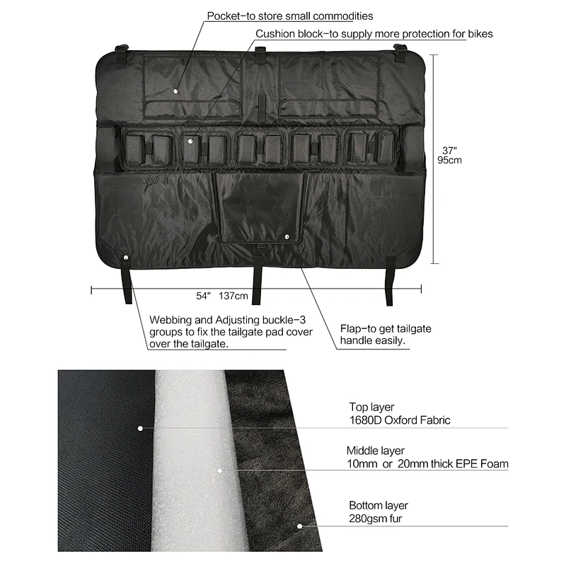 Tailgate bike pads