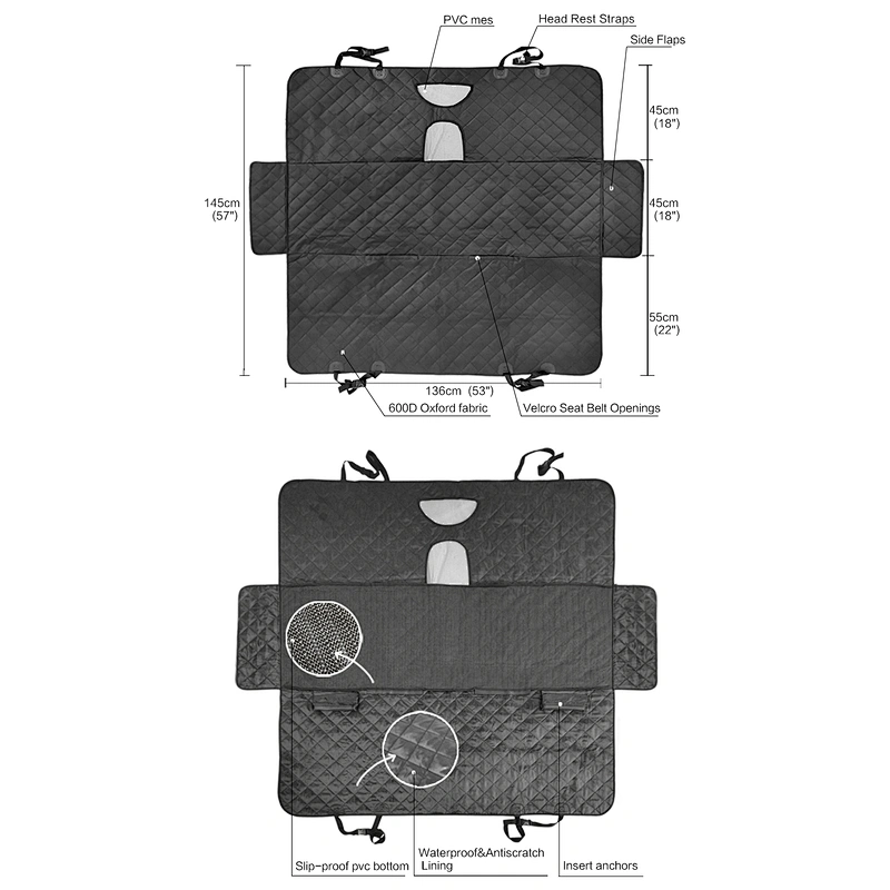 Pet rear seat cover